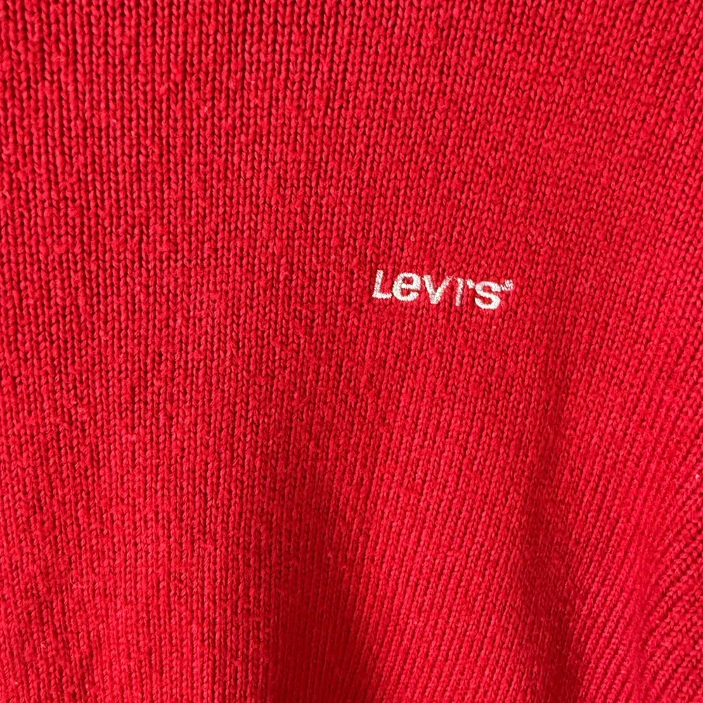 Levis Womens Red Knit Crew Neck Logo Sweater Small - Picture 2 of 10